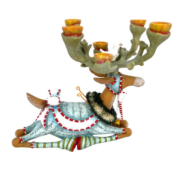 MacKenzie-Childs Patience Brewster Dash Away Krinkles Reindeer Candle Holder - Picture 3 of 13